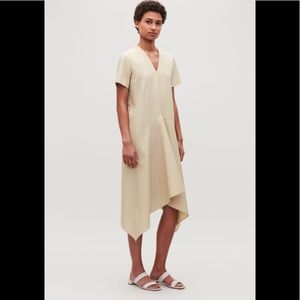 COS tan cotton midi dress. Size medium EU38.